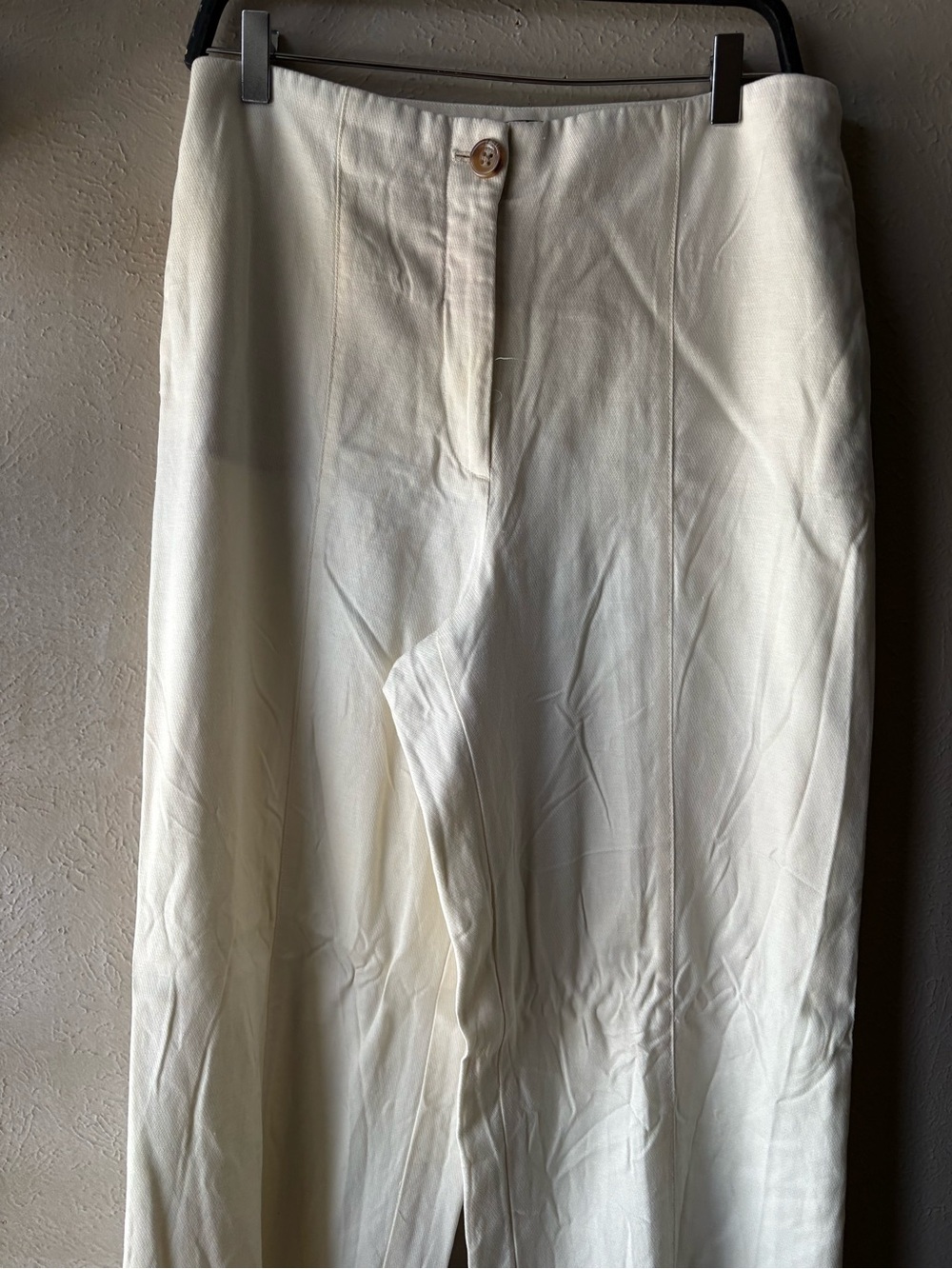 Ann Taylor Men's Cream Straight-Leg Chinos